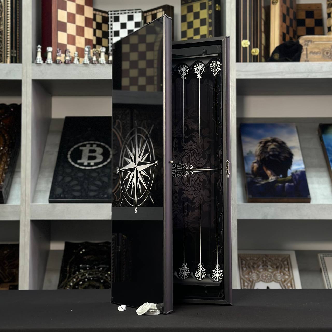 Luxurious Handmade Glass Backgammon Set 61*27cm. Customized, Gift-ready