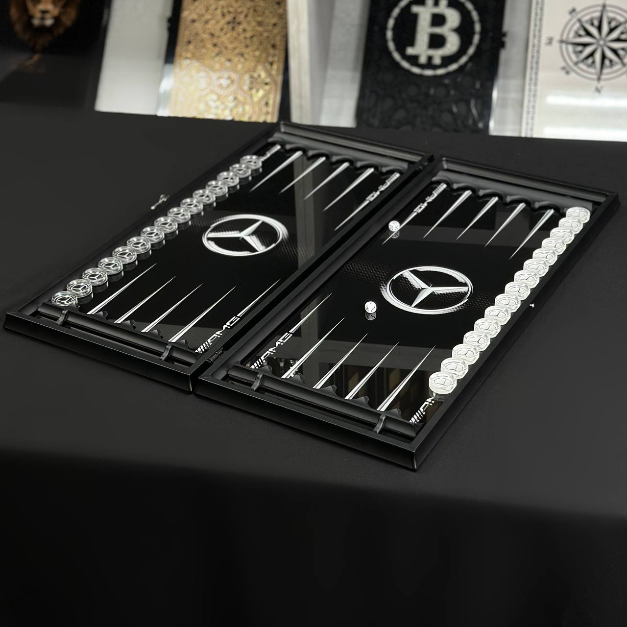 Glasschach- und Glas-Backgammon-Set 3in1, Chekers-Brettspiel, individuelles Backgammon-Brett, modernes Backgammon-Brett