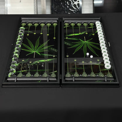 Glass backgammon set, 61*27*5cm, Personalized and Exclusive Design. Gift-ready.