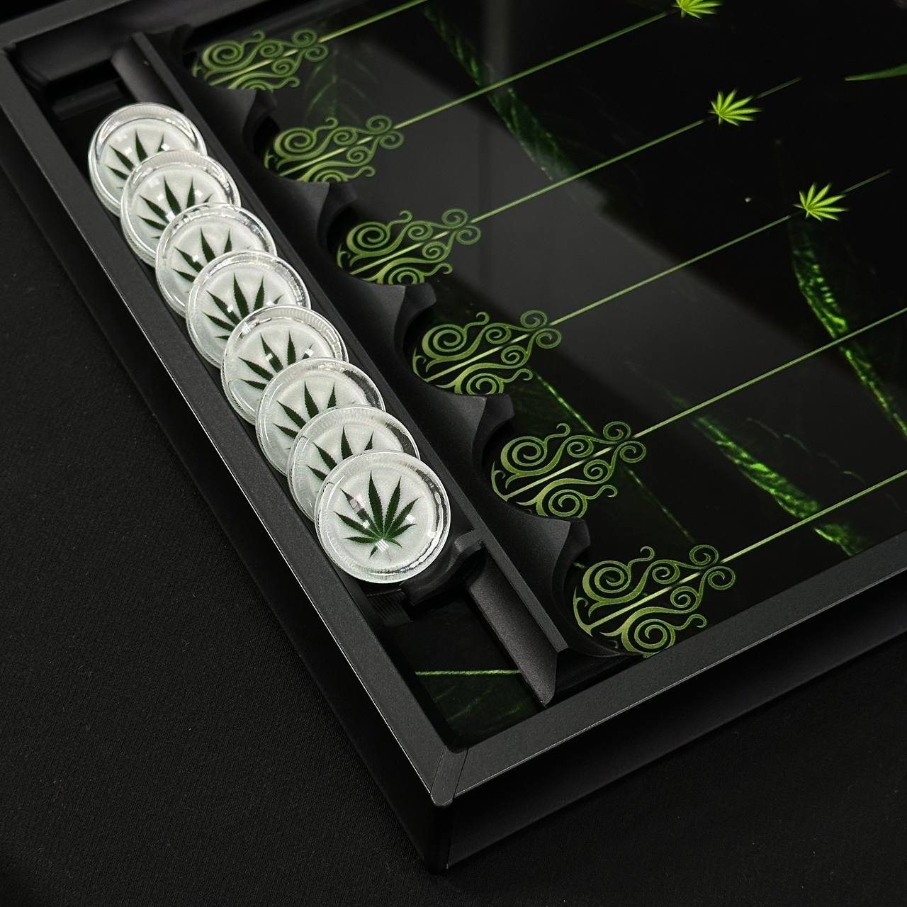 Glass backgammon set, 61*27*5cm, Personalized and Exclusive Design. Gift-ready.