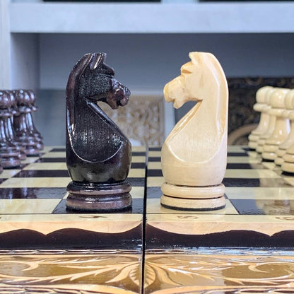 Exclusive Wooden Chess Set 3-in-1. 60*30cm. Chess, checkers, and backgammon. Gift-ready