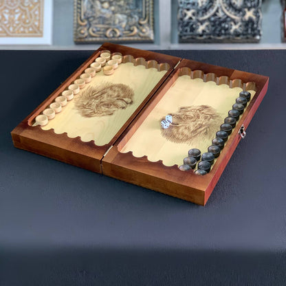 Wooden Chess set, Checkers, and Backgammon 3-in-1: Compact, Exciting Travel Set. Gift-ready