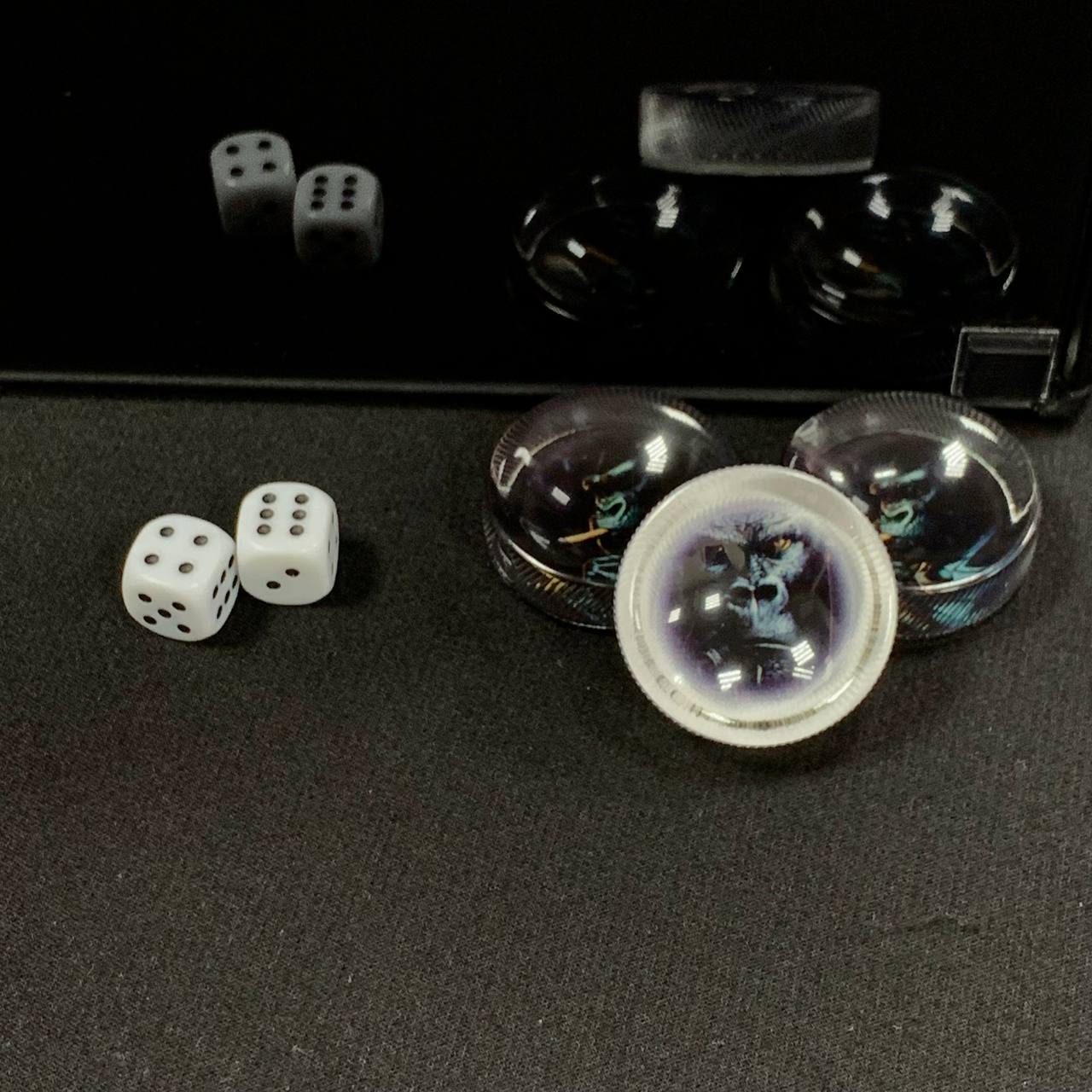 Epoxy Resin Checkers Pieces Set - 30 mm. For backgammon and checkers game. Gift-ready