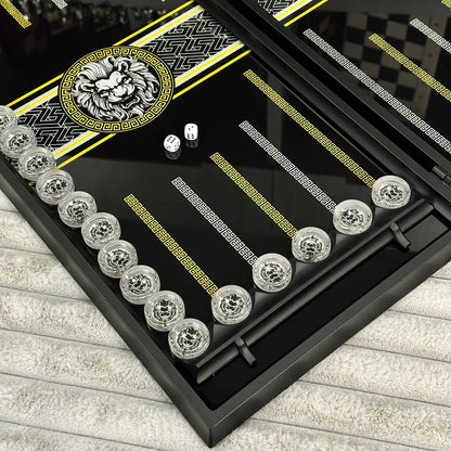 Glass backgammon set TOP Brand, 61*27cm. Personalization. Gift-ready.