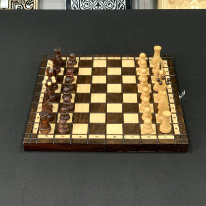 Classic wooden chess set, travel chess set, classic chess board, compact sized chess set, gift for dad, gift for couple limited