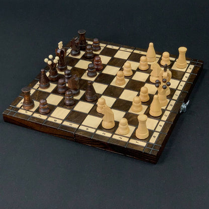 Classic wooden chess set, travel chess set, classic chess board, compact sized chess set, gift for dad, gift for couple limited