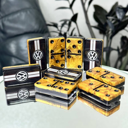 Dominoes Set Handmade Epoxy resin Car Brand 47*24*10mm in box. Gift-ready and Customized