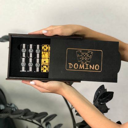 Dominoes Set Handmade Epoxy resin Car Brand 47*24*10mm in box. Gift-ready and Customized