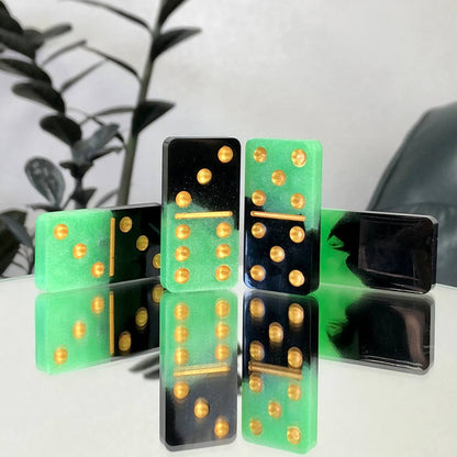 Dominoes Set Handmade Epoxy resin 45*22*8mm in box. Gift-ready and Customized