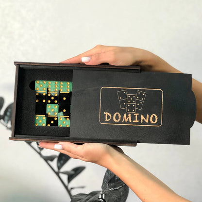 Dominoes Set Handmade Epoxy resin 45*22*8mm in box. Gift-ready and Customized