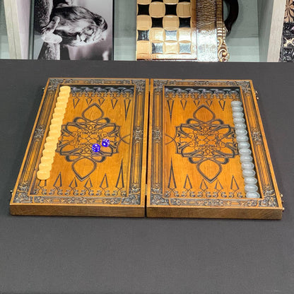 Jeu de backgammon en bois "Roi Lion", 46*23cm. Prêt à offrir