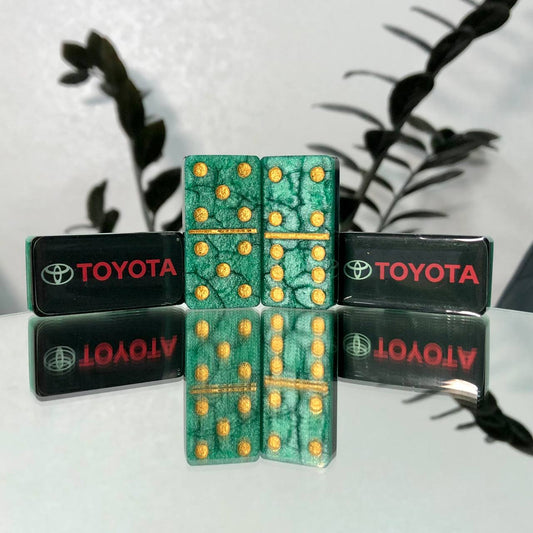 Dominoes Set Handmade Epoxy resin Car Brand 47*24*10mm in box. Gift-ready. Customized