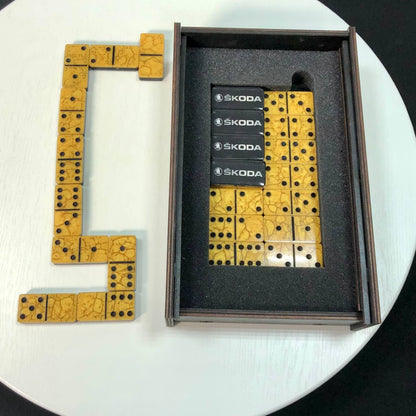 Dominoes Set Handmade Epoxy resin Car Brand 47*24*10mm in box. Gift-ready and Customized