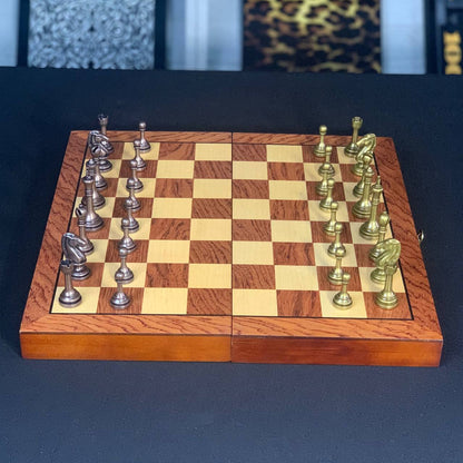 Wooden chess set board game with figures, 35*18mm, Gift-ready