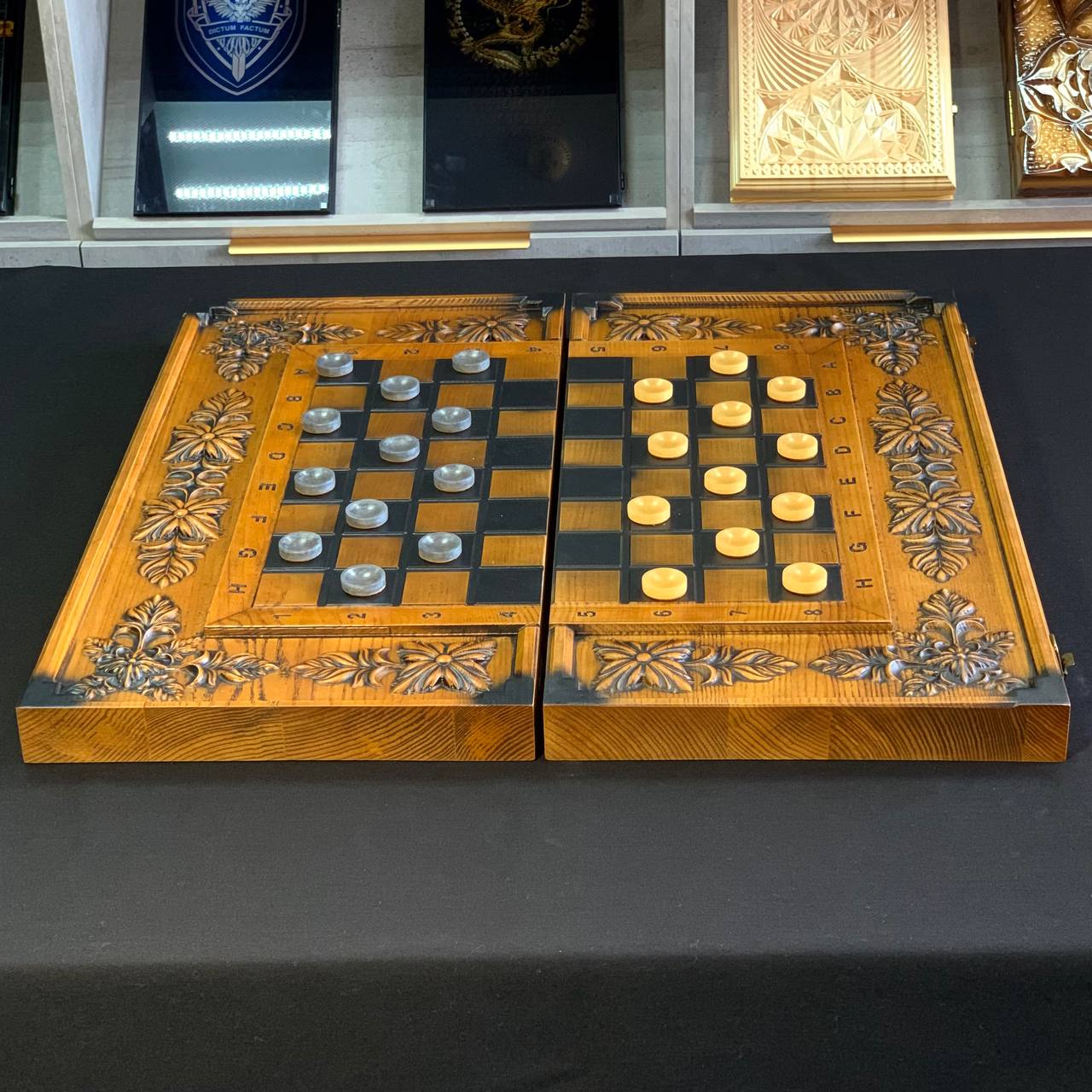 Juego de ajedrez de madera, juego de backgammon, tablero de juego de damas, tablero de juego tallado