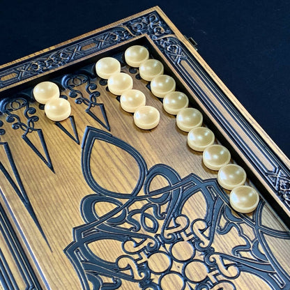 Juego de ajedrez de madera, juego de backgammon, tablero de juego de damas, tablero de juego tallado