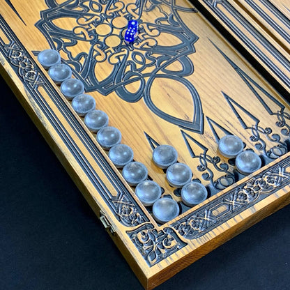 Juego de ajedrez de madera, juego de backgammon, tablero de juego de damas, tablero de juego tallado