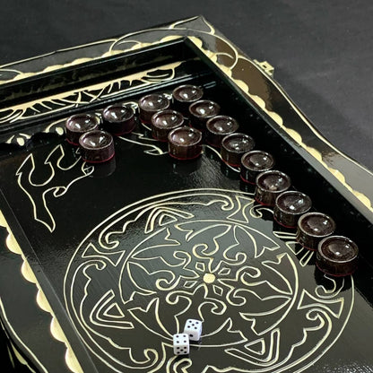 Backgammon de madera hecho a mano, juego de backgammon para el hogar, tablero de backgammon tallado a mano