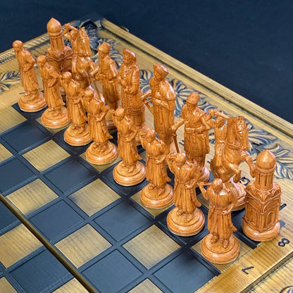 Wooden Chess Set with Luxurious Design, 3 in 1 (Chess, checkers and backgammon) 68×32 cm. Gift-ready