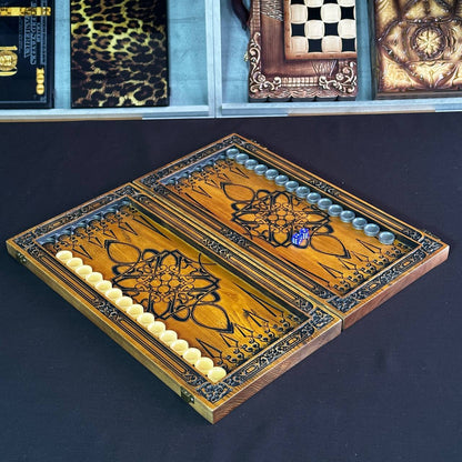 Exclusive Wooden Backgammon "The Compass". Customize and Gift-ready