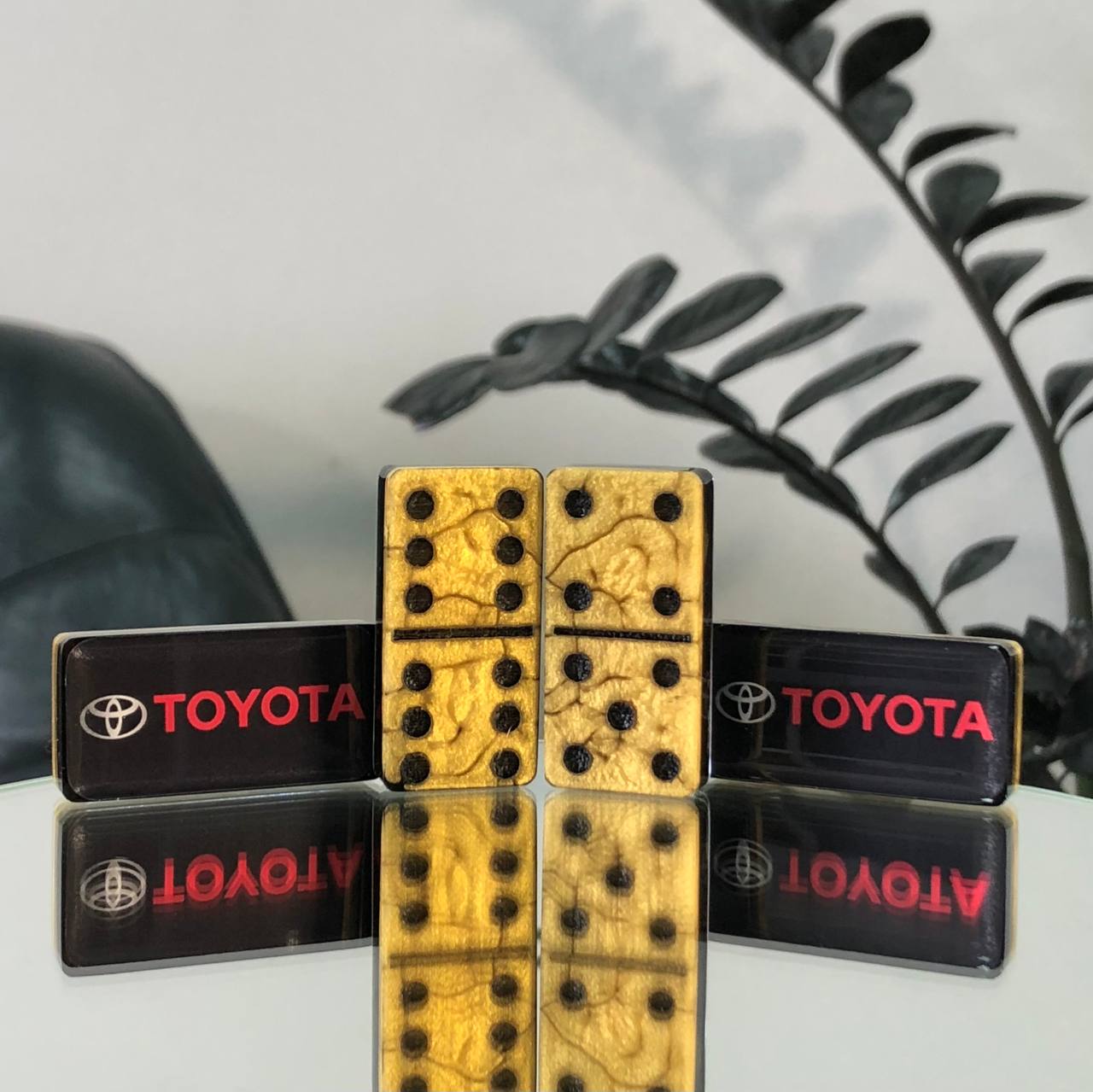 Dominoes Set Handmade Epoxy resin Car Brand 47*24*10mm in box. Gift-ready. Customized