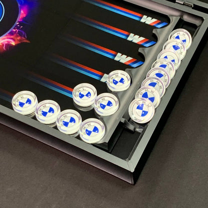 Backgammon de cristal "Bitcoin", tablero de backgammon, regalo para el jefe