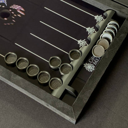 Luxurious Handmade Metal and Carbon Backgammon Set 60*30cm, Gift-ready VIP