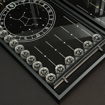 Exquisite Glass Backgammon "Zodiac sign Virgo" - 61×27 cm, Art. 250105. Customized. Gift-ready