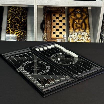 Exquisite Glass Backgammon "Zodiac sign Virgo" - 61×27 cm, Art. 250105. Customized. Gift-ready