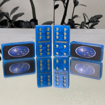 Dominoes Set Handmade Epoxy resin Car Brand 47*24*10mm in box. Gift-ready and Customized