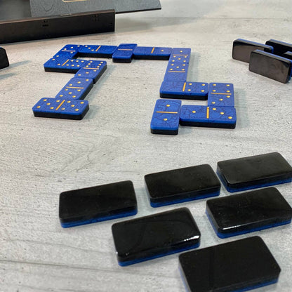 Epoxy Resin Dominoes - Bright Blue Set for Your Game Nights 60*30mm. Gift-ready.