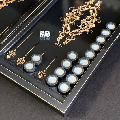 Wooden backgammon board game set "Dragon", travel backgammon 50*23cm. Gift-ready