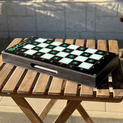 Glass Chess and Backgammon Set 3 in 1 in Wooden Frame 50*23cm with Car Brand Gift-ready Board Game