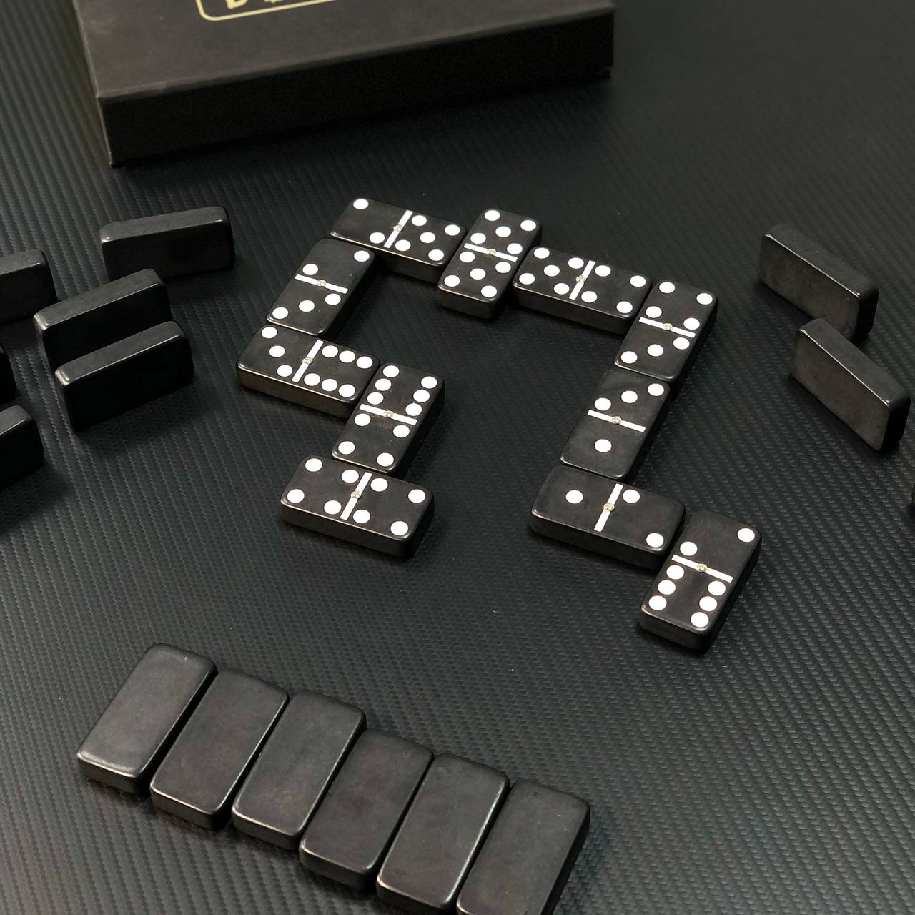 Black Dominoes set 53*24mm in Storage box, Premium quality, Gift-ready