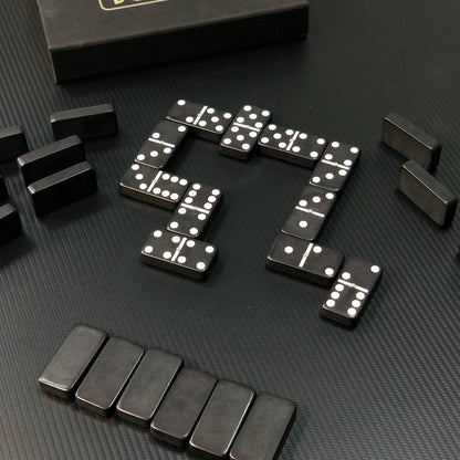 Black Dominoes set 53*24mm in Storage box, Premium quality, Gift-ready