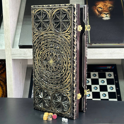 Exclusive Hand-Carved Wooden backgammon with Glass Board "Spider" – Luxurious and Unique Gift-ready