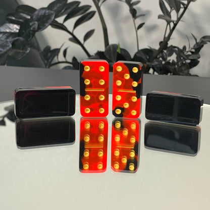 Dominoes Set Handmade Epoxy resin 49*24*10mm in box. Gift-ready and Customized