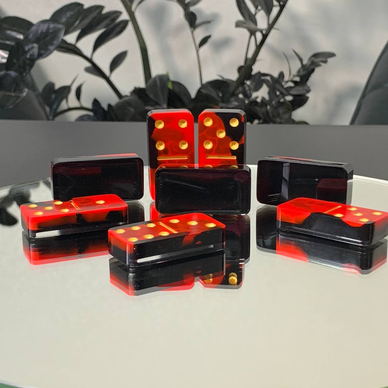 Dominoes Set Handmade Epoxy resin 49*24*10mm in box. Gift-ready and Customized