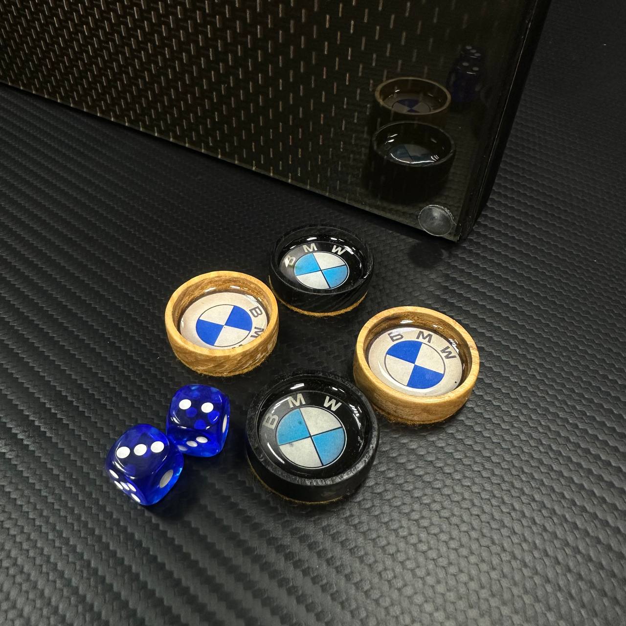 Customizable Wood&Glass Backgammon Set – Your Exclusive Board & Chips with Free Shipping