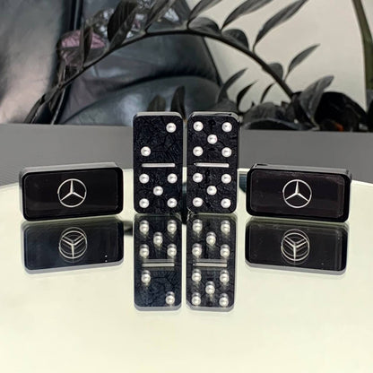 Dominoes Set Handmade Epoxy resin Car Brand Mercedes 49*24*10mm in box. Gift-ready and Customized