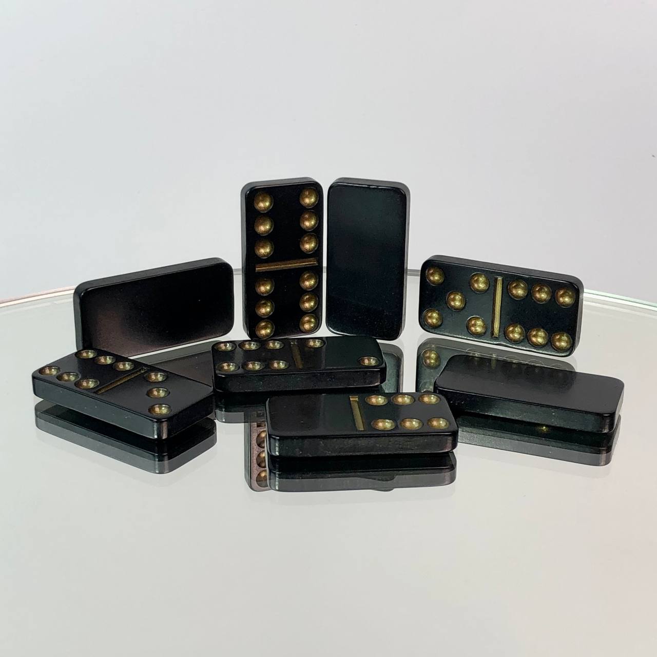 Small Black Dominoes set, 40*20mm. Family game set. Gift-ready for years to come.