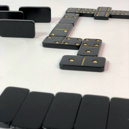 Small Black Dominoes set, 40*20mm. Family game set. Gift-ready for years to come.