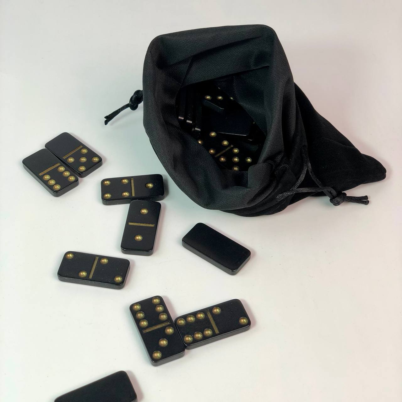 Small Black Dominoes set, 40*20mm. Family game set. Gift-ready for years to come.