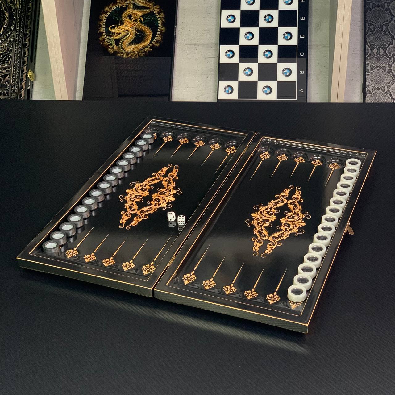 Backgammon-Set aus Holz, 50×23 cm, schönes klassisches Design, als Geschenk geeignet