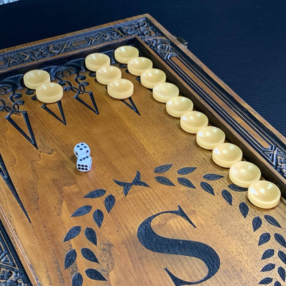 Wooden Backgammon Board Game 68*32cm Handcrafted and Gift-ready