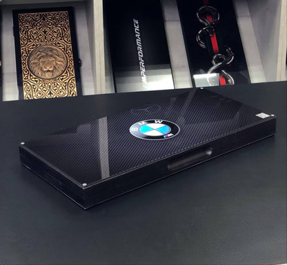 Luxury Glass&Wood Backgammon Set with Car brand Batle, Customized and Gift-ready