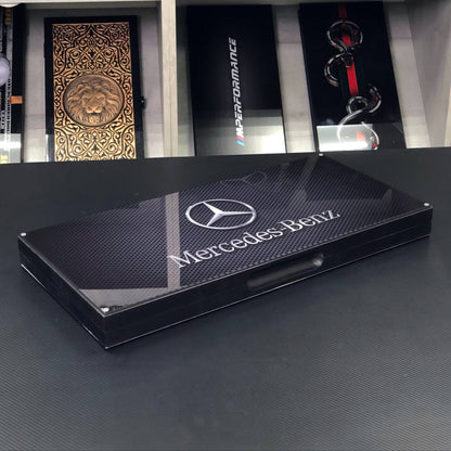 Luxury Glass&Wood Backgammon Set with Car brand Batle, Customized and Gift-ready