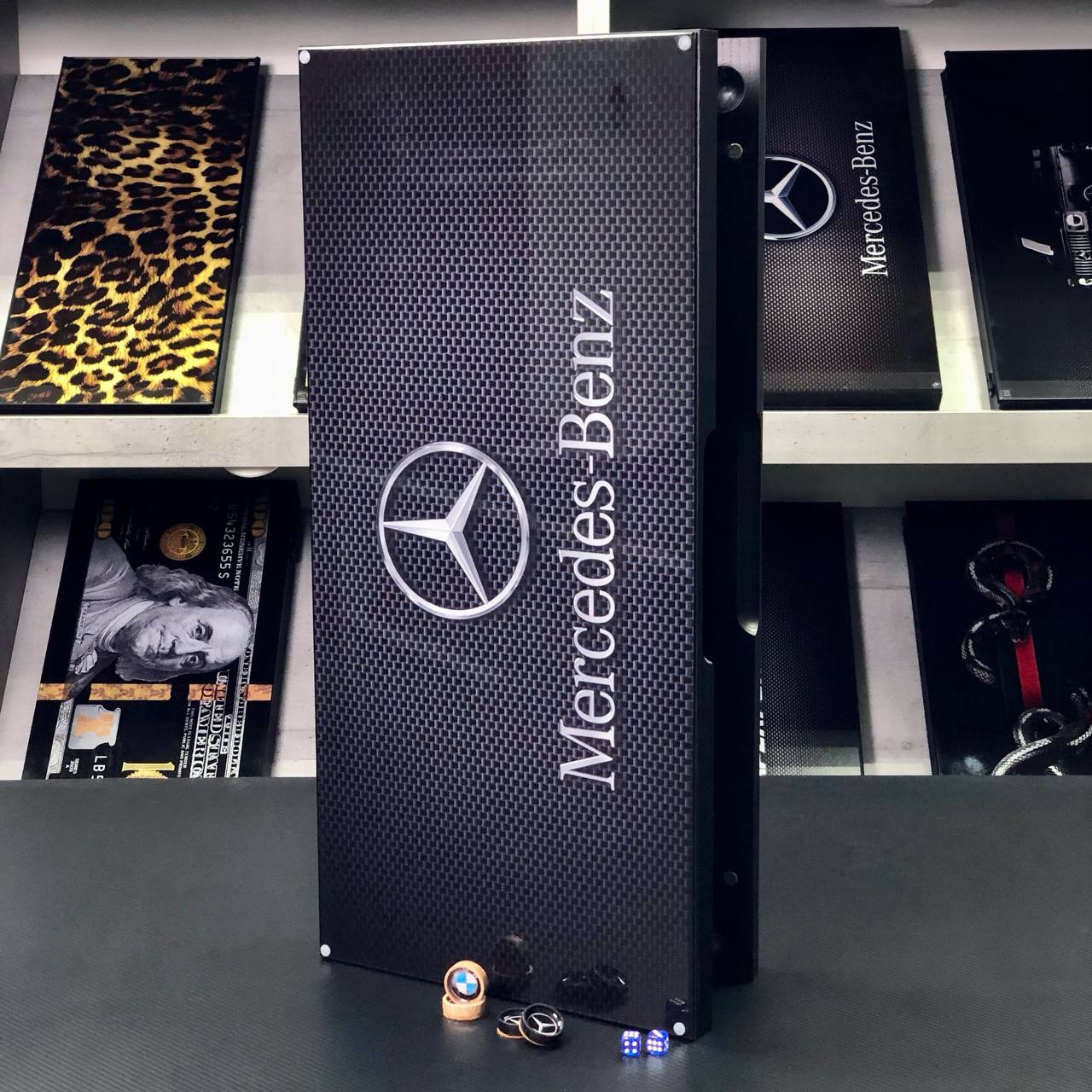 Luxury Glass&Wood Backgammon Set with Car brand Batle, Customized and Gift-ready