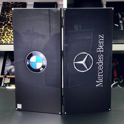 Luxury Glass&Wood Backgammon Set with Car brand Batle, Customized and Gift-ready