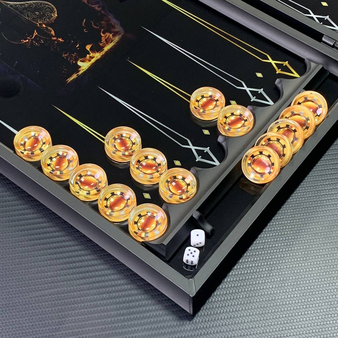 Luxury Glass Backgammon Set "Poker Roulette" Board Game Set Gift-ready